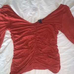 ruched long sleeve top